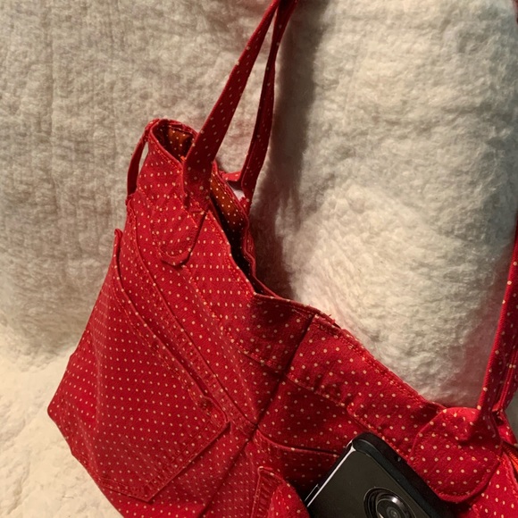 Handmade Upcycled Red Polkadot Handbag - Picture 15 of 15